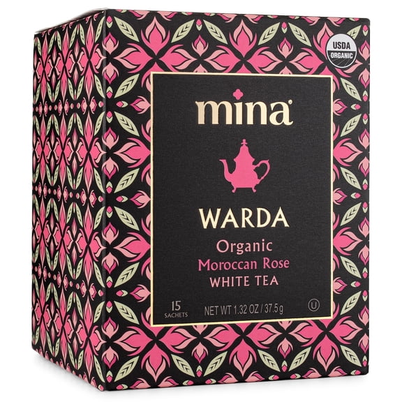 Mina Warda, Organic Moroccan Rose White Tea, 15 Biodegradable Sachets