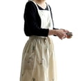thumbnail image 2 of Cooking Apron Flower Embroidery Waterproof Wear Resistant Baking Apron for Coffee Shop Home Cream, 2 of 12