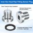 thumbnail image 3 of 4 Pack G1/4x19 Inner Hex Head Pipe Fitting Plug, Universal Carbon Steel Thread Socket Plug with Black O-Ring for Terminate Pipe Ends or Replacement Drains, 3 of 6