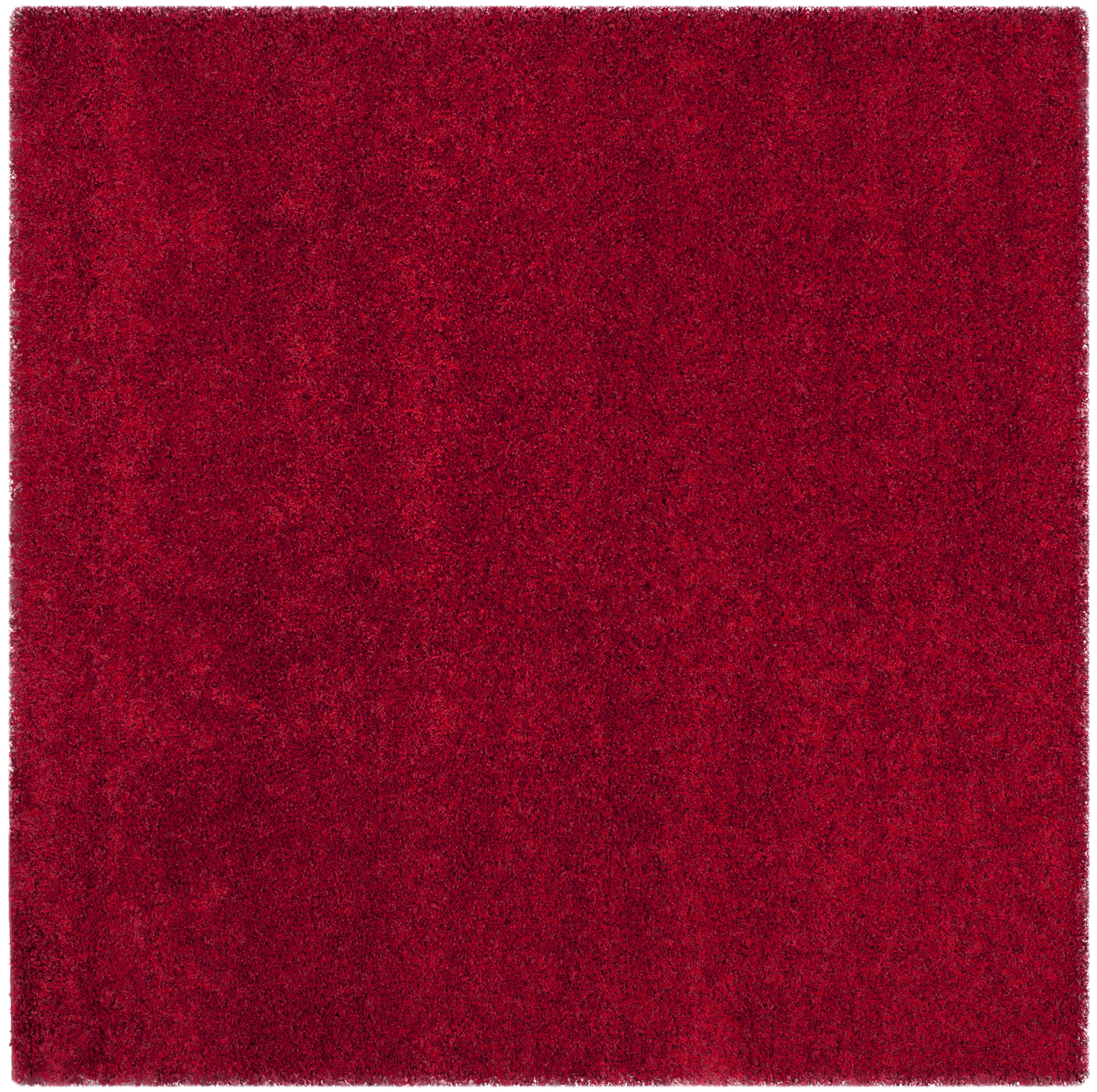Safavieh California Plush Solid Shag Area Rug, Red, 9' x 9' Square