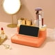 thumbnail image 5 of Organizador de maquillaje, doble capa apilable de gran capacidad, bolsa de cosméticos portátil desmontable, estuche para , anillos, joyas, Naranja, 5 of 9