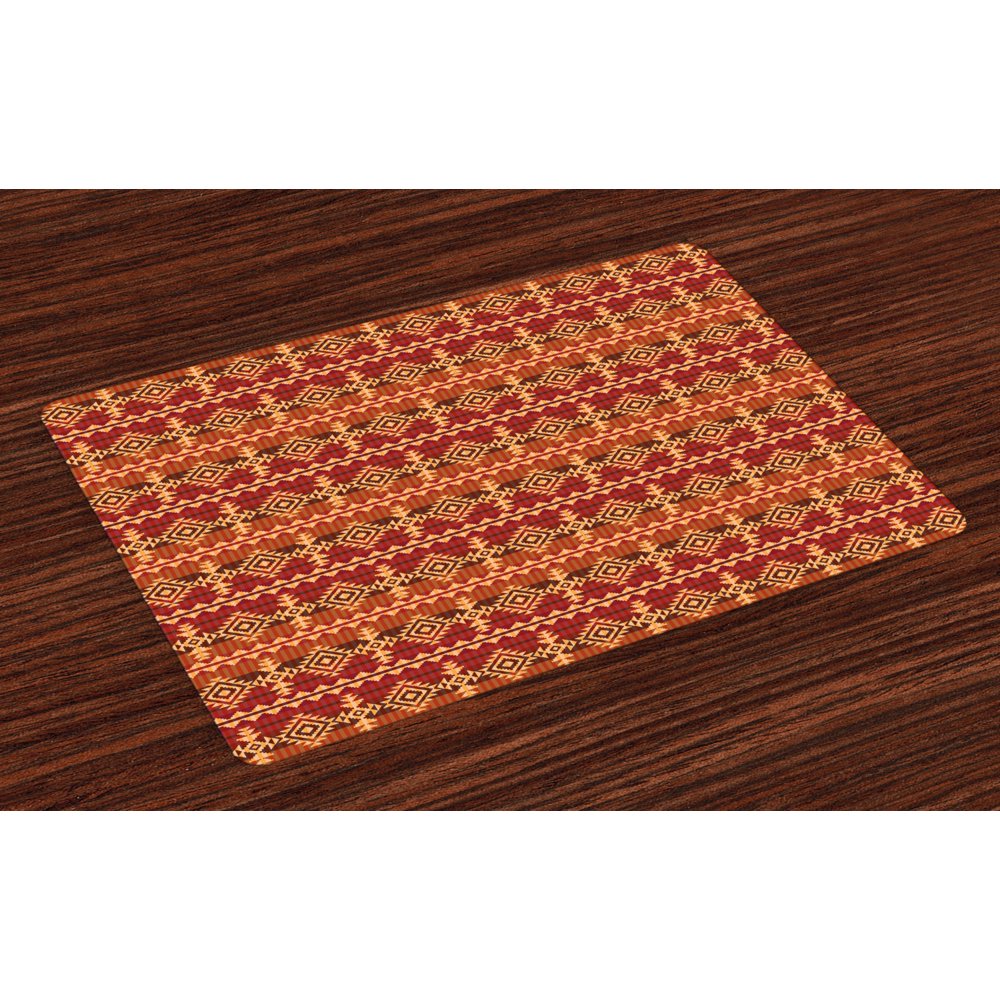 Mexican Placemats Set of 4 Ancient Aztec Culture Theme Classical