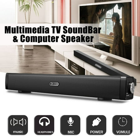 Powerful Dual Speakers 3D Stereo Sound Bar TV Soundbar Wireless HiFi Home Theater Speaker Box Amplifier Subwoofer MP3 For TPC Smartphone