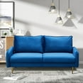 thumbnail image 6 of Hybition Velvet Sofa Modern Couch with Metal Legs for Living Room-Space Blue, 6 of 9