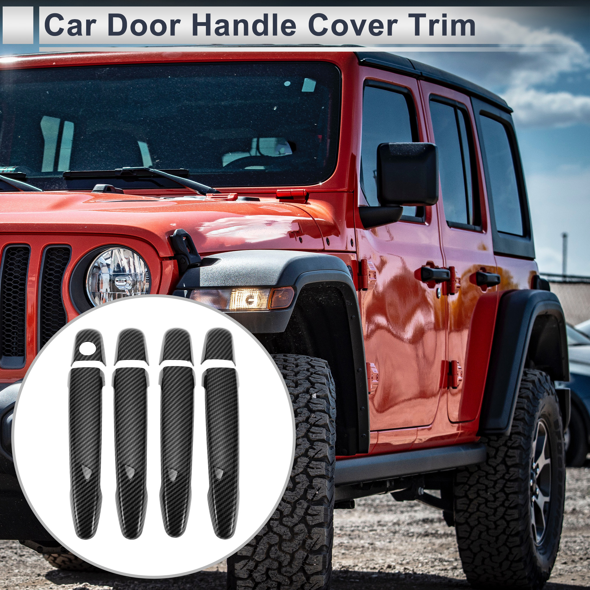 Unique Bargains Door Handle Cover Trim for Toyota Highlander 2008-2013 Black ABS
