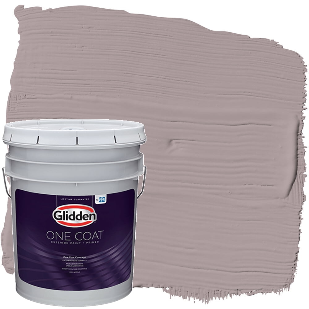 Glidden One Coat Exterior Paint and Primer, Coffee Custard / Purple, 5