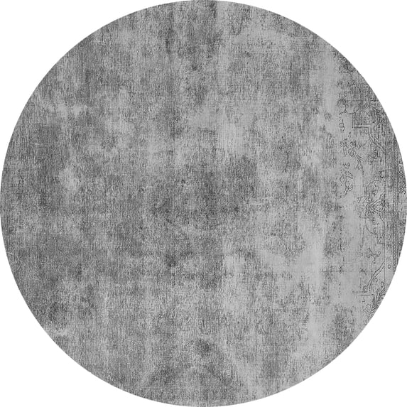 Ahgly Company Indoor Round Oriental Gray Industrial Area Rugs, 4' Round