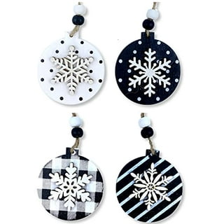 Set of 6: 4 Black & White Stripe Ornaments – MelizaInteriorsInc