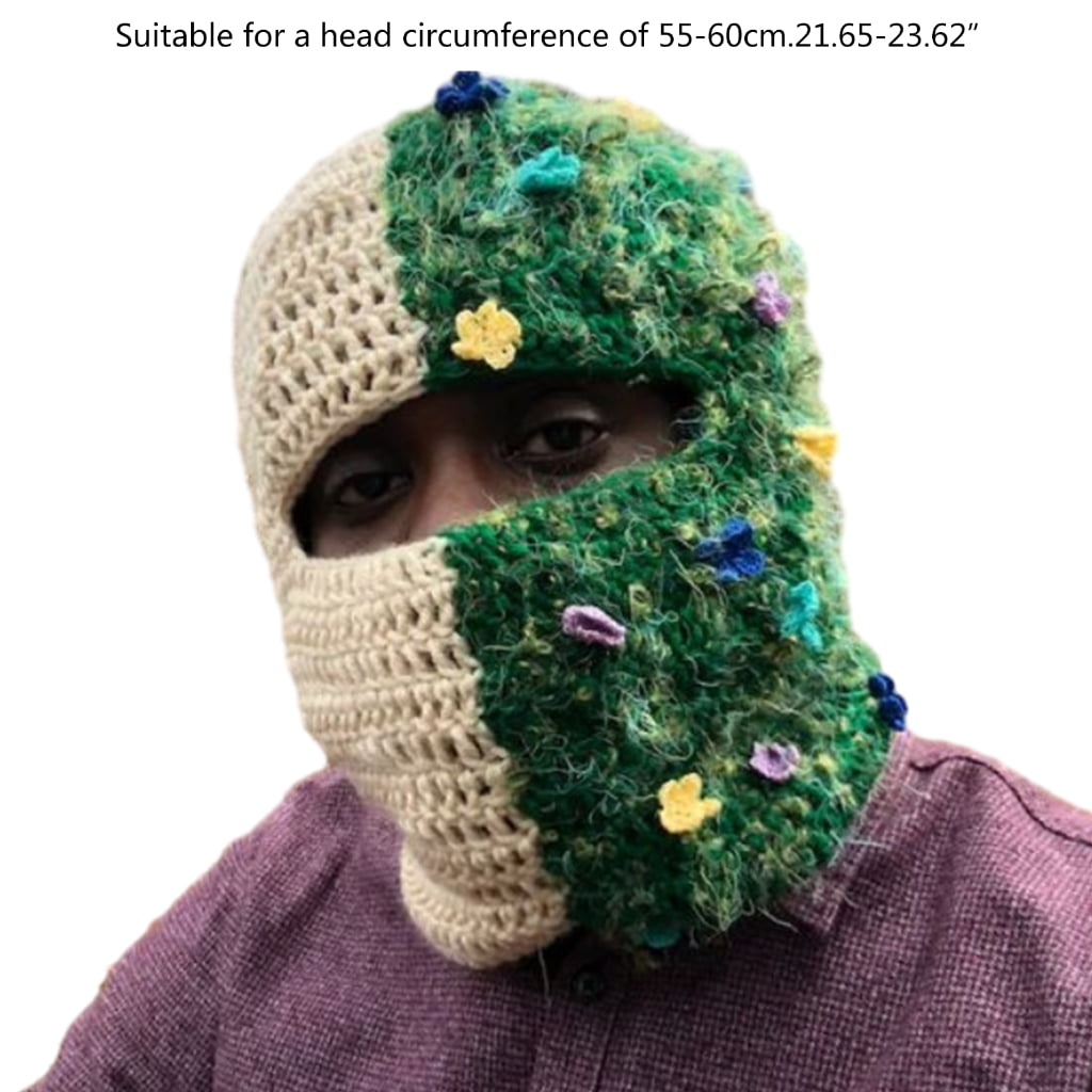 lanema Knit Beanie Winter Knitted Full Face Cover Ski Warm Balaclava for Adults