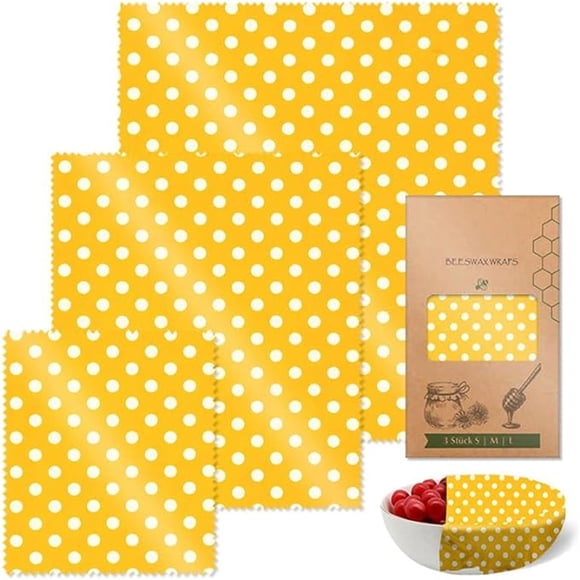Ggdda Beeswax Wraps For Food 3 Reusable Food Sheets For Fruits And Vegetables 2024 New Food Paper Sheets Plastic Biodegradable Recyclable And (Clearance)