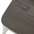 thumbnail image 4 of BELLEZE Set Of 4, 30Inch Metal Bar Stools Dining Chairs With Wood Seat, Stackable Counter Height Barstools, Gunmetal, 4 of 5