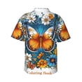 thumbnail image 3 of Daiia Spring Butterfly Flowers Hawaiian Shirt for Men Gentle Cotton Regular Short Sleeve Casual-Small, 3 of 9