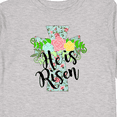 thumbnail image 4 of Inktastic He is Risen Floral Print Cross with Beautiful Flowers Boys or Girls Long Sleeve Toddler T-Shirt, 4 of 5