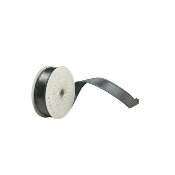 Vickerman QTX240787 1 in. x 10 Yards Pewter Satin Ribbon