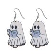 thumbnail image 1 of Ruifaya Pendientes colgantes de madera con fantasmas de Halloween y calabazas naranjas Z7C2 Party V49C, 1 of 7