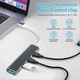 thumbnail image 2 of 4-Port USB 3.0 Hub, Ultra Slim USB Data Hub, High Speed Data Transfer for MacBoo, 2 of 5
