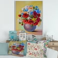 thumbnail image 2 of Designart 'Still Life A Bouquet Of Blue and Red Flowers' Traditional Framed Canvas Wall Art Print, 2 of 5