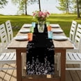 thumbnail image 4 of Black Botanical 60 Inch Table Runner, Dragonfly Flower Leaf Retro Style Farmhouse Dresser Scarf Cotton & Linen Tablerunner for Dining/Kitchen Island/Holiday Party Décor 13" x 60", 4 of 9
