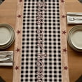 thumbnail image 5 of Texas Star Farmhouse 108 Inch Table Runner, Rustic Black Plaid Berry Wooden Farmhouse Dresser Scarf Cotton & Linen Tablerunner for Dining/Kitchen Island/Holiday Party Décor 13" x 108", 5 of 9