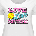 thumbnail image 4 of Inktastic Live Love and Softball Women's Plus Size T-Shirt, 4 of 5