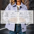 thumbnail image 2 of cocolona Classic Plaid Jacket for Women LightWeight Lapel Button Down Long Sleeve Coat Casual Fall Trendy Outerwear, 2 of 6