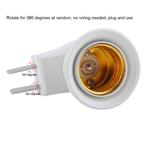 TOPINCN E27 Wall Plug-in Screw Base Light Bulb Lamp Socket Holder Adaptor US /EU Plug
