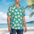 thumbnail image 3 of Bingfone Men's Short Sleeve Button Down Shirts Hawaiian Cute Shiba1 Printed Beach Shirt, 3 of 7