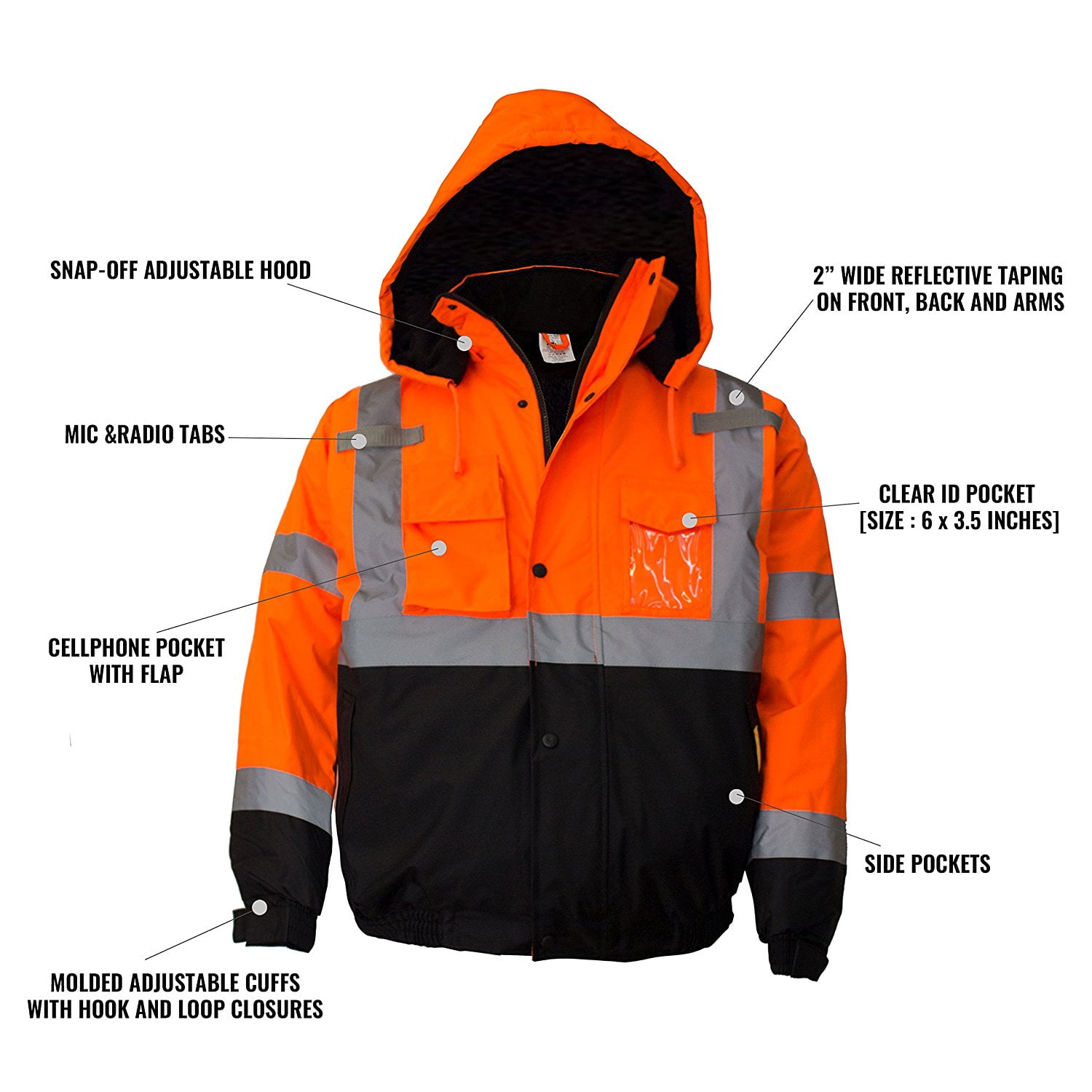 New York Hi-Viz Workwear Men's ANSI Class 3 High Visibility New York Hi-Viz Workwear Men's ANSI Class 3 High Visibility