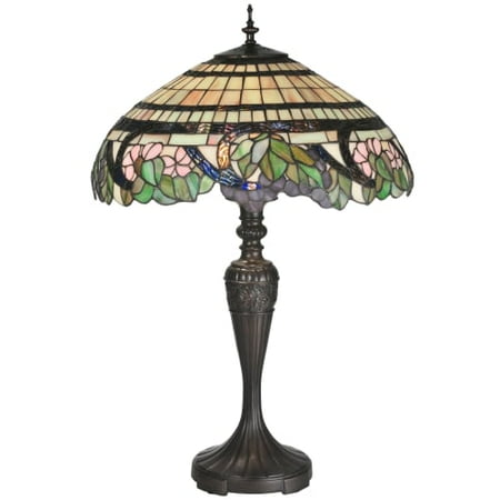 - Meyda Tiffany 99725 Tiffany Three Light Up Lighting Table Lamp from the Grapevine Collection