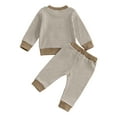 thumbnail image 7 of Zshosam Kids Fall Photo Outfits Toddler Baby Boy Clothes Fall Winter Outfits Long Sleeve Crewneck Sweatshirts Pants,Brown 0-6 Months, 7 of 7
