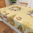 thumbnail image 6 of Nanqianyi Yellow Tablecloth Christmas 60'' x 84'' Rectangle Winter Snowman Xmas Tree Wreaths Decor for Kitchen Dinner, 6 of 9