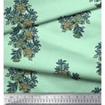 thumbnail image 2 of Soimoi Poly Georgette Fabric Leaves & Floral Block Fabric Prints by Yard 52 Inch Wide, 2 of 3