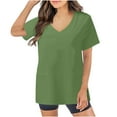thumbnail image 2 of Fanxing Womens Scrub Tops Fashion V Neck Work Uniform T Shirt Short Sleeve Nurse Tops with Pocket Working Uniform Tees Green,XXL, 2 of 5