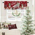 thumbnail image 4 of Merry Christmas Gnome Curtain Valance for Kitchen Windows,Red Farm Truck Rod Pocket Valances Window Toppers,Xmas Tree Gift Short Curtains for Bathroom Bedroom, 4 of 6