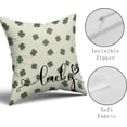 thumbnail image 4 of St Patricks Pillow Covers 18x18 Set of 2 St. Patrick''s Day Sage Green Lucky Clover Throw Pillows Spring Themed Shamrock Decorative Pillowcase Rustic Cotton Square Cushion Cover for Couch Sofa Bed, 4 of 6