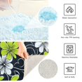 thumbnail image 3 of Yayeee Bath Rug for Bathroom Floor Non Slip Contour Fluffy Soft Absorbent Mat, 20"x24", White Flower Pattern, 3 of 7