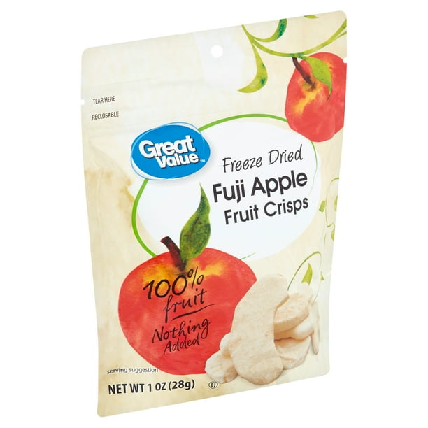 Great Value Freeze Dried Fuji Apple Fruit Crisps, 1 oz