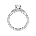 thumbnail image 2 of 0.65 T.C.W Oval Shaped Real Diamond New Design Solitaire with Accents Wedding Ring for Women Solid 18K White Gold Size 3.5, 2 of 6