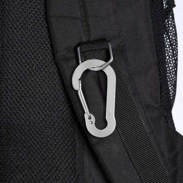 Mosquetón para acampar al aire libre, 6 uds., hebilla colgante rápida para escalada (negro)