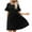 Black, variant on ZZwxWA Work Dresses for Women Casual Ruffle Short Sleeve Round Neck Midi Dresses Loose Fit Swing Pleated Going Out Dresses