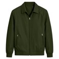thumbnail image 2 of Fnooota Men's Bomber Jackets, Zip up Long Sleeve Lightweight&nbsp; Lapel Collar Outerwear for Spring Fall Green Size 2XL, 2 of 6