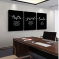 thumbnail image 2 of Office Decor - Hustle Quotes Execute Prints, Framed Canvas Wall Art Grind Quote, Office Wall Art, Black Large Poster, Positive MotivationalPrints, Inspirational Print (F-3pcs,12x16inchx3pcs), 2 of 6