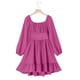 thumbnail image 5 of Vestido Largo de Manga Larga de Color Sólido de Moda Y Cómodo para las Niñas con Falda Plisada de Cinturón para Diario, Viajes, Vacaciones, Fiestas de Cumpleaños, 5 of 9