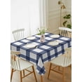 thumbnail image 4 of Navy Blue Plaid Check, Tablecloth Rectangle Table Cloth 52x70 , Waterproof Tablecloth Outdoor Table Cloth, Geometrical Abstract Lattice Washable Table Cover for Kitchen Dining Party, 4 of 8