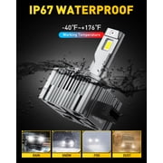 AUXITO D1S D1R LED Headlight Bulbs, 24000Lumens 120W 6000K White 500% Brightness, Xenon HID Replacement Lights, Pack of 2