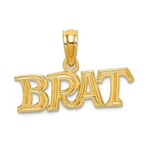 14k Yellow Gold Polished Brat Pendant Necklace 5.95x18.9mm Wide 0.65mm Thick Pendant for Women