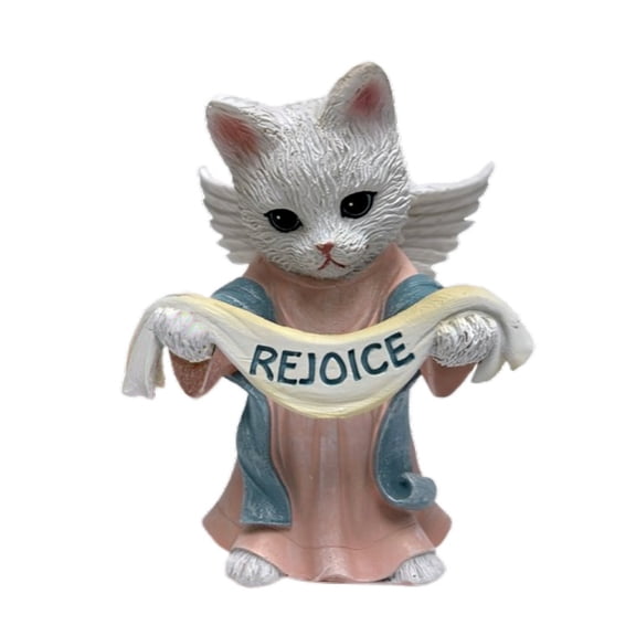 The Bradford Exchange Purr-Fect Angel Issue #6 from The PURR-fect Christmas Pageant Nativity Cat Figurine Collection Handcrafted & Hand-painted Christmas Decorations 4.5-inches