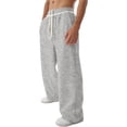 thumbnail image 2 of Wide Leg Sweatpants Men Elastic Waist Straight Leg Loose Fit Casual Sweat Pants Trousers with Pockets, 2 of 6