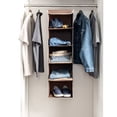 thumbnail image 2 of Zober 5-Shelf Hanging Closet Organizer - 6 Side Mesh Pockets Breathable Polypropylene Hanging Shelves - for Clothes Storage and Accessories, 12" x 11 ½ " x 42" (Java), 2 of 7