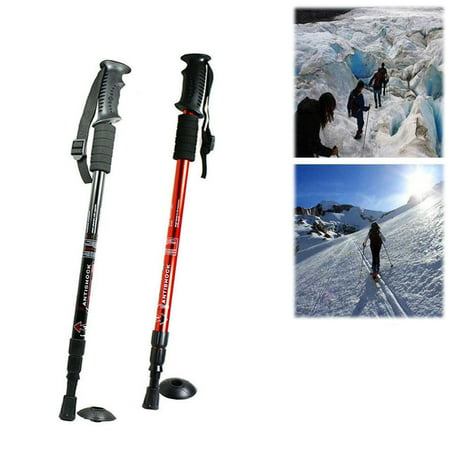 Trekking Pole Walking Hiking Stick 3 Section Adjustable Retractable Anti-shock